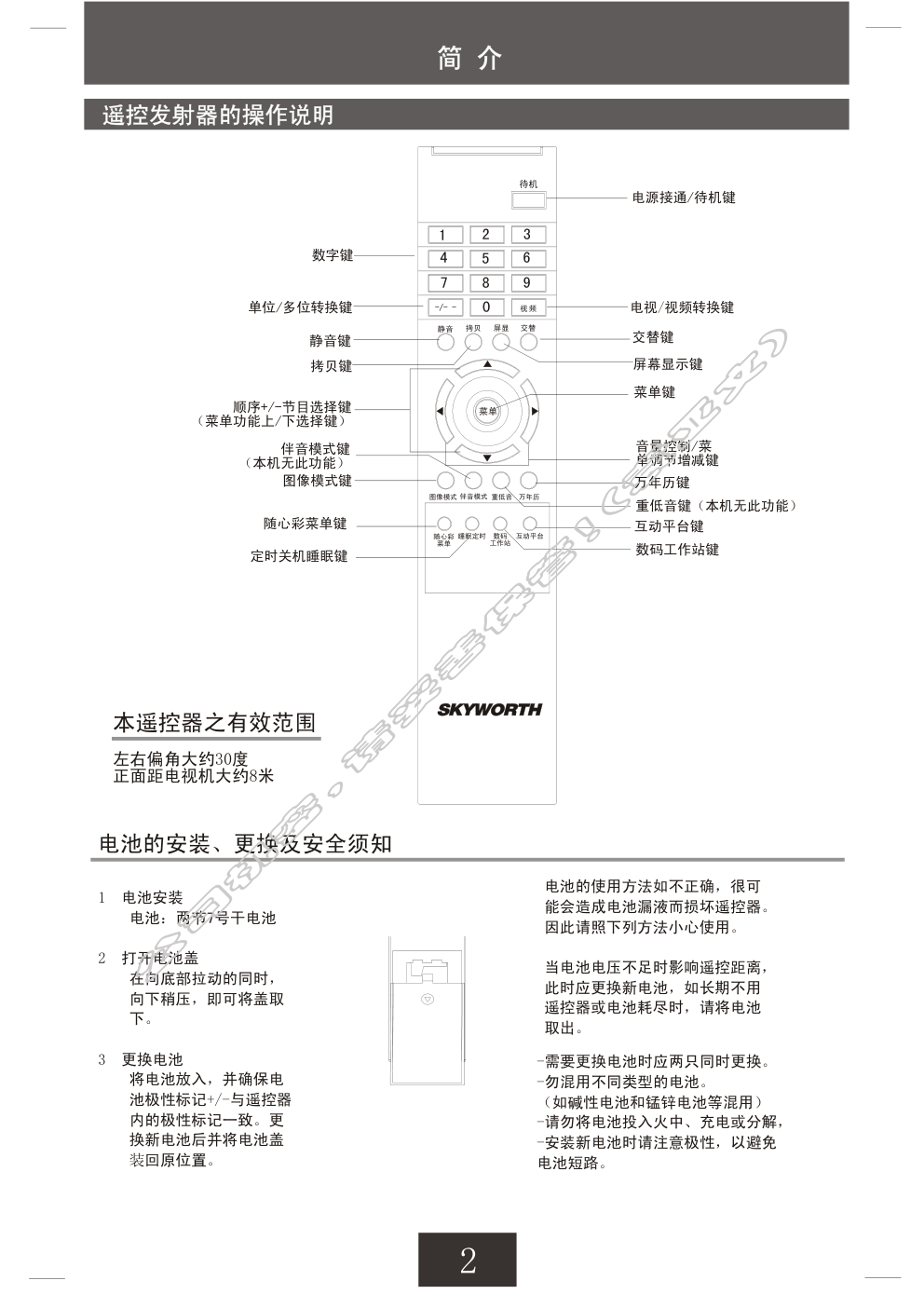 创维21D68AA(3S35机芯)彩电使用说明书-1