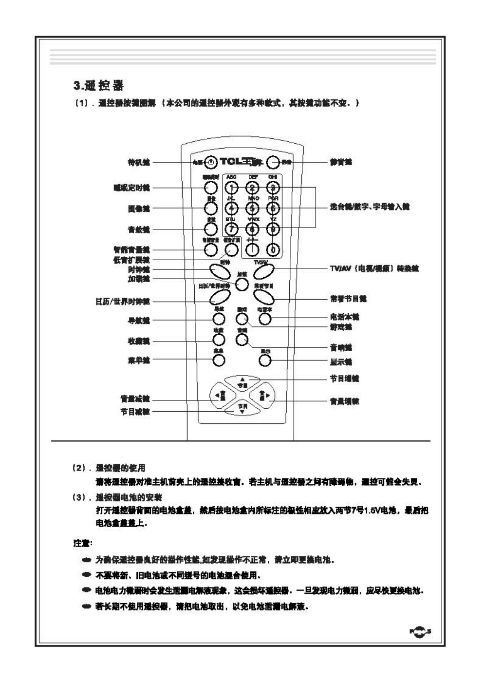 TCL王牌AT25289B彩电使用说明书-6 TCL王牌AT25289B彩电使用说明书-6