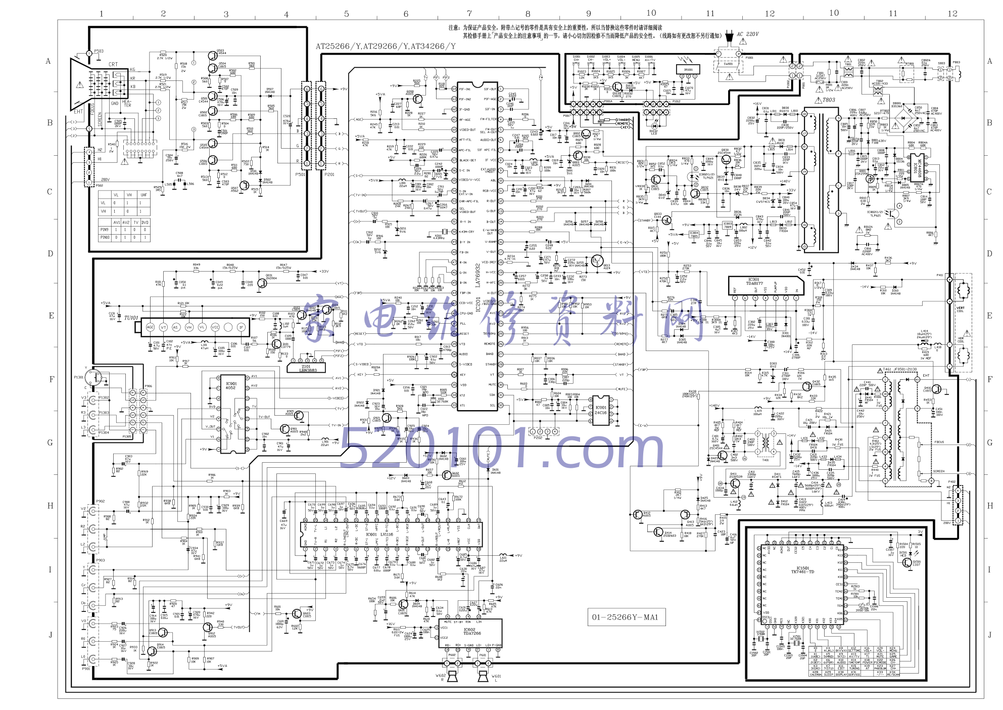 TCL AT25266、AT29266、AT34266(LA76932 )型机图纸-0 TCL AT25266、AT29266、AT34266(LA76932 )型机图纸-0