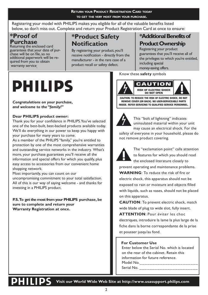 PHILIPS 20TA1600电视机使用说明书-1 PHILIPS 20TA1600电视机使用说明书-1