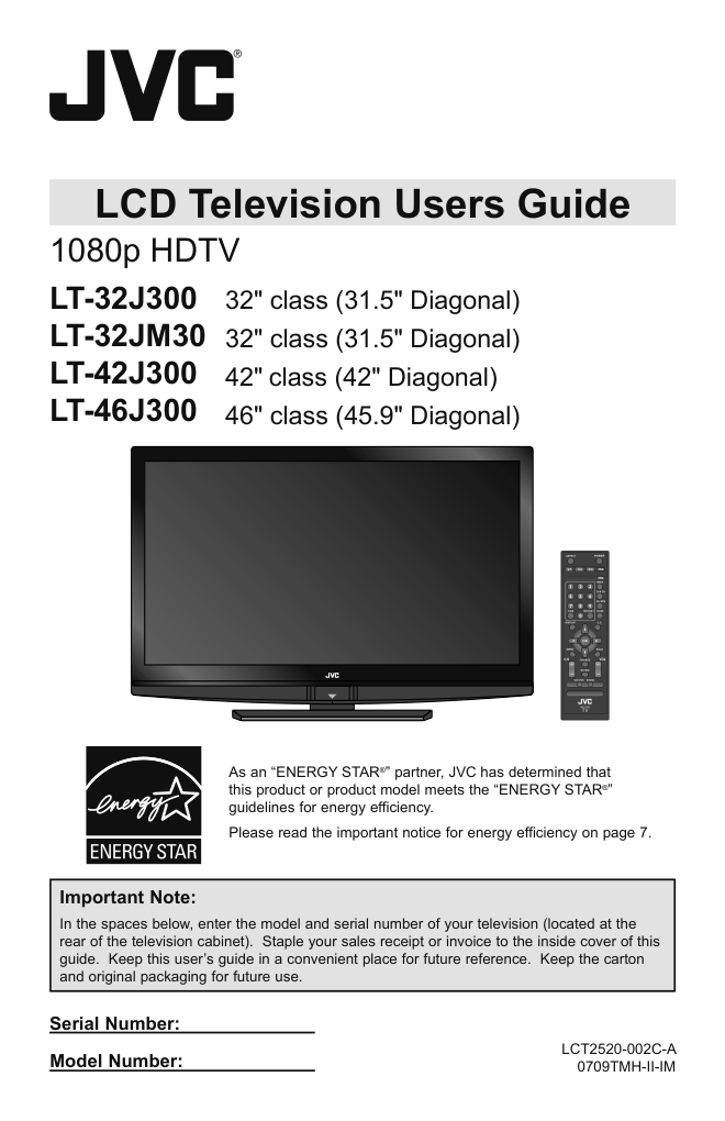 JVC胜利LT-46J300液晶电视使用手册-0