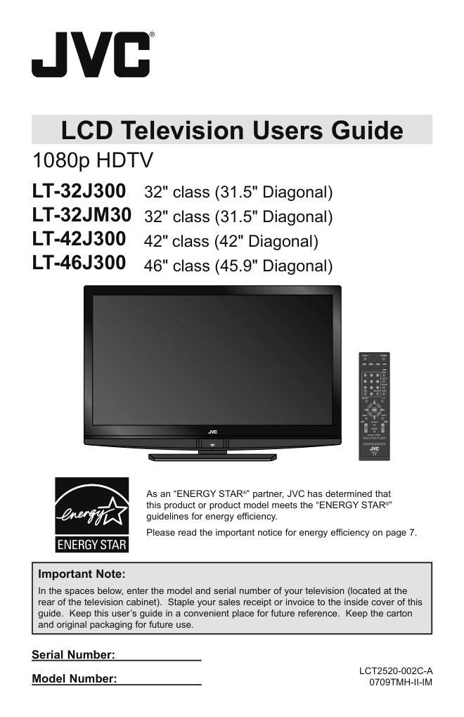 JVC胜利LT-32J300液晶电视使用手册-0 JVC胜利LT-32J300液晶电视使用手册-0