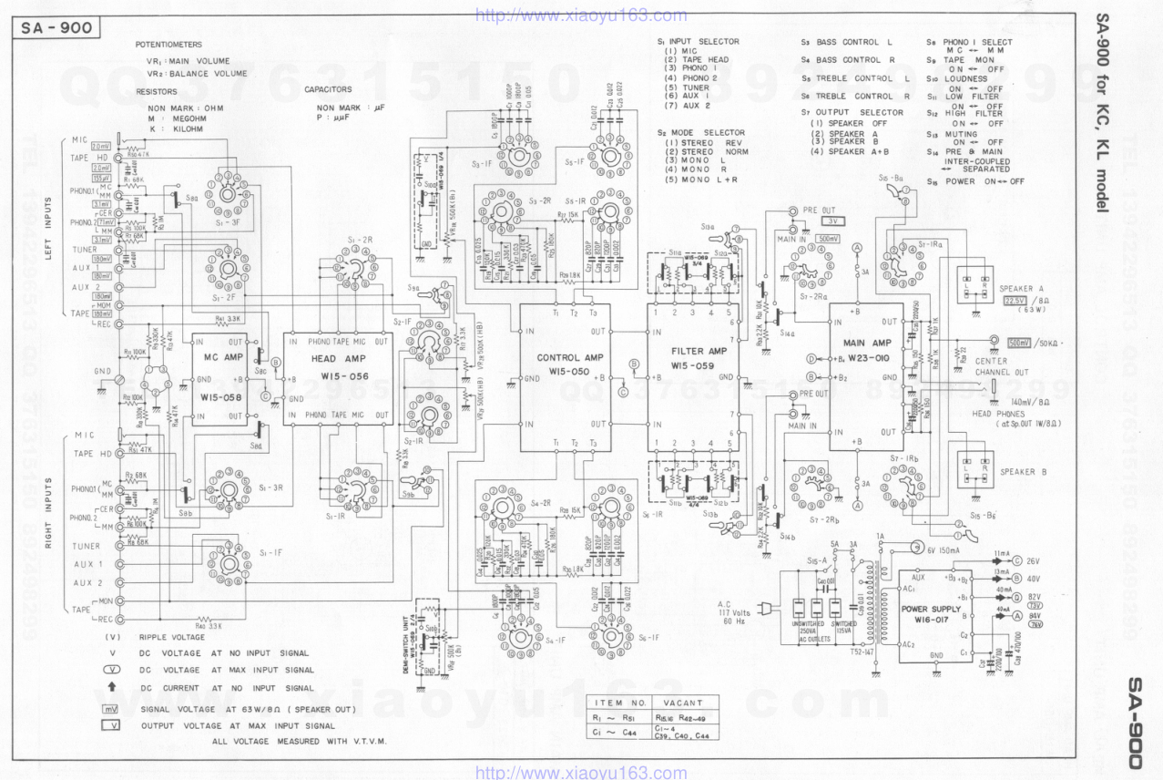 先锋PIONEER SA-900音响电路图-2 先锋PIONEER SA-900音响电路图-2