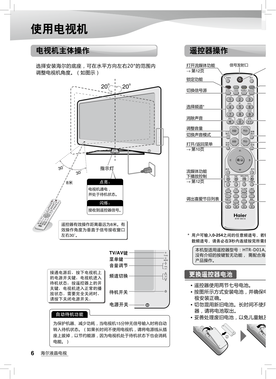 海尔H26E07液晶彩电使用说明书-7