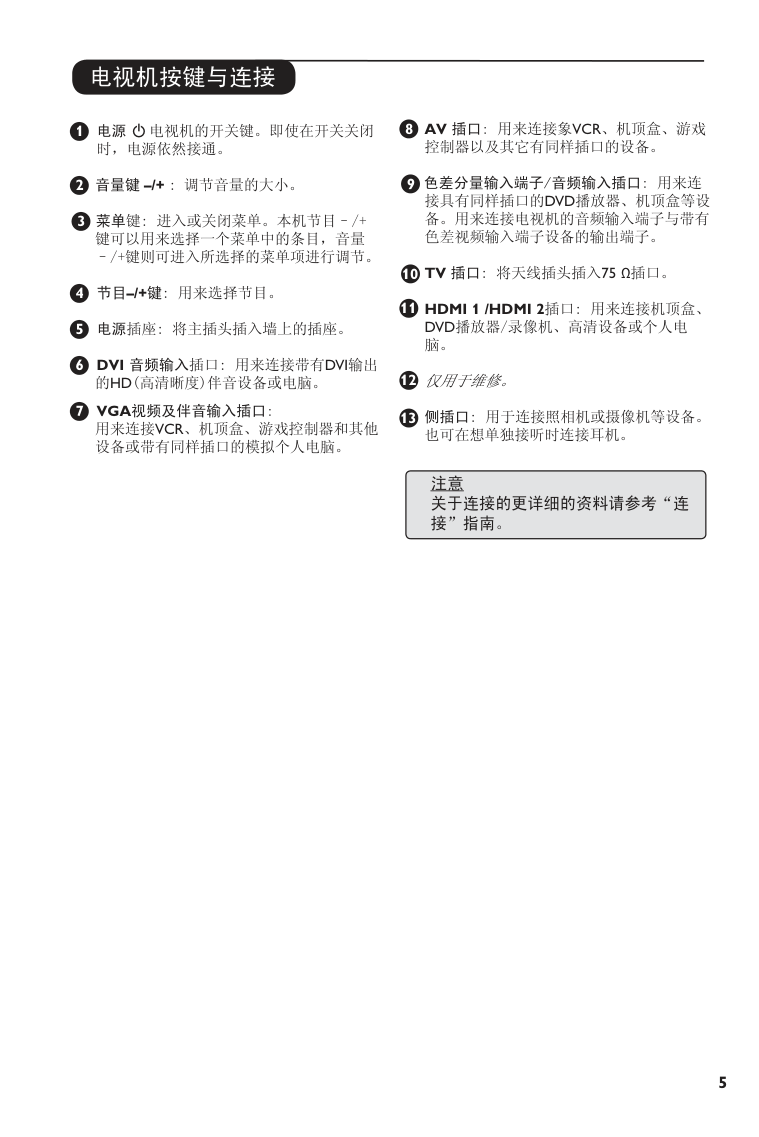 飞利浦42PF742193R液晶彩电使用说明书-5