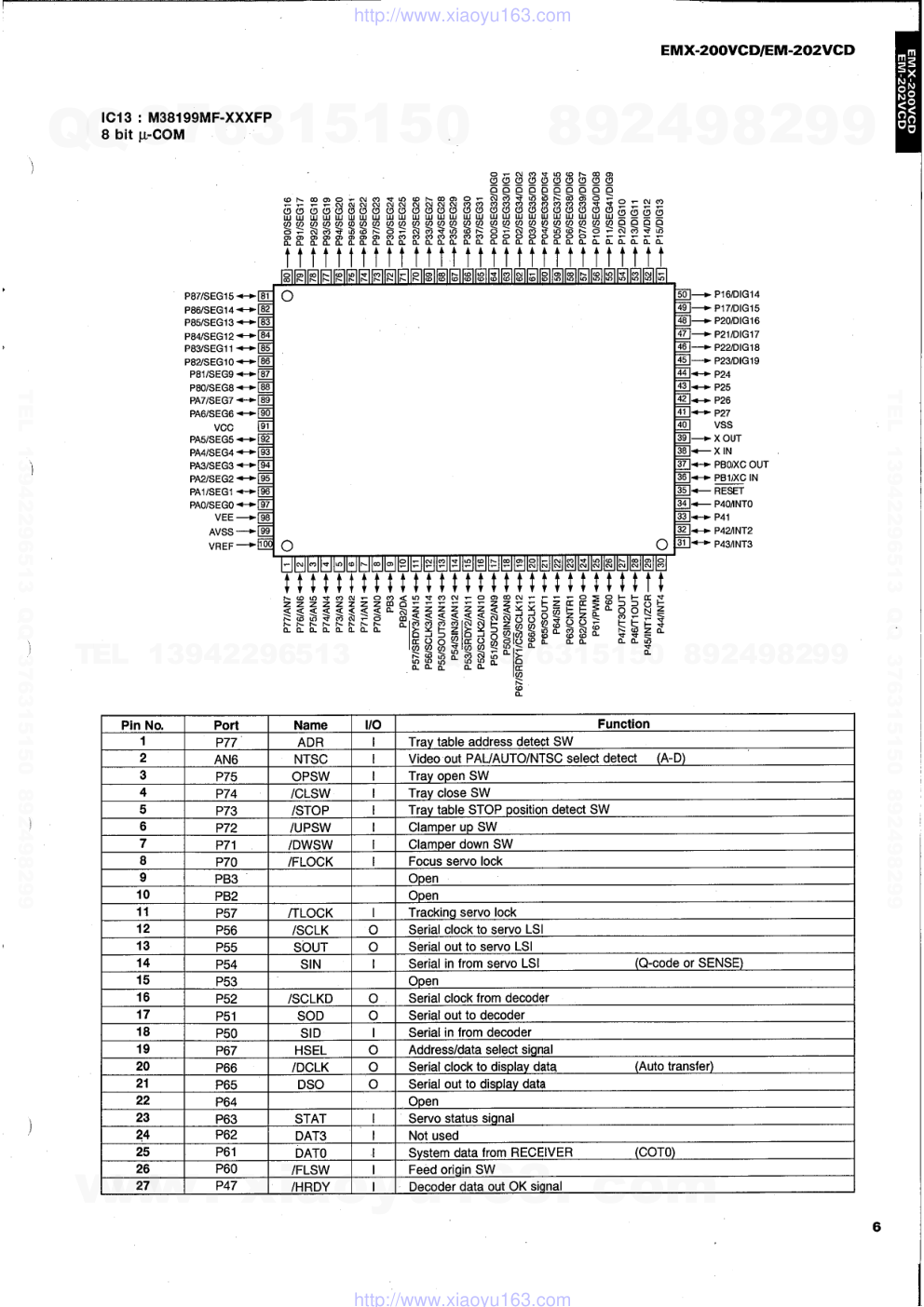 雅马哈YAMAHA EM-202 VCD音响电路原理图-6 雅马哈YAMAHA EM-202 VCD音响电路原理图-6