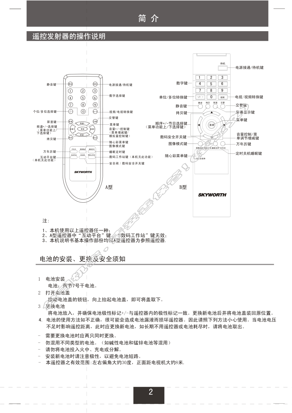 创维25NF8800A(5S31机芯)彩电使用说明书-2