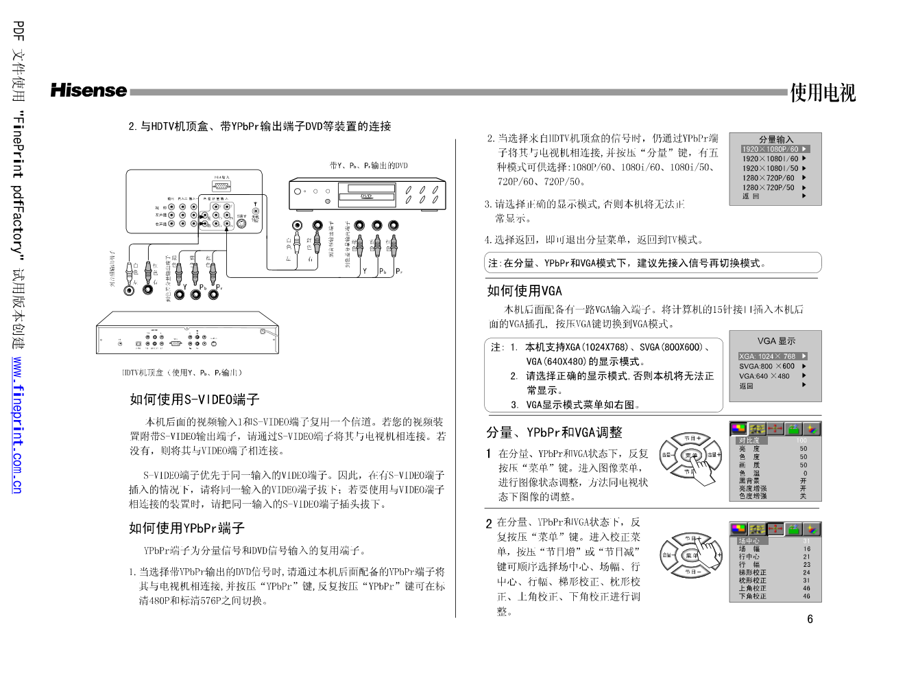海信HDP2907M彩电使用说明书-5 海信HDP2907M彩电使用说明书-5