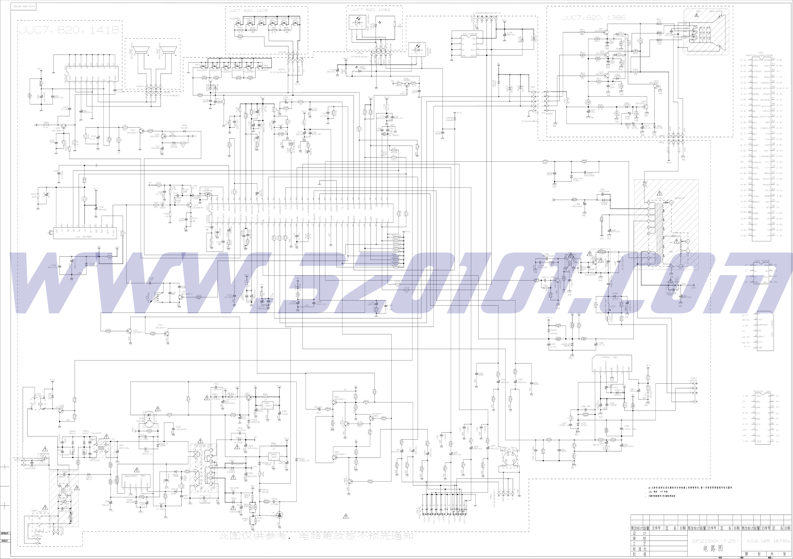 长虹SF2166K(F25)彩电原理图-0