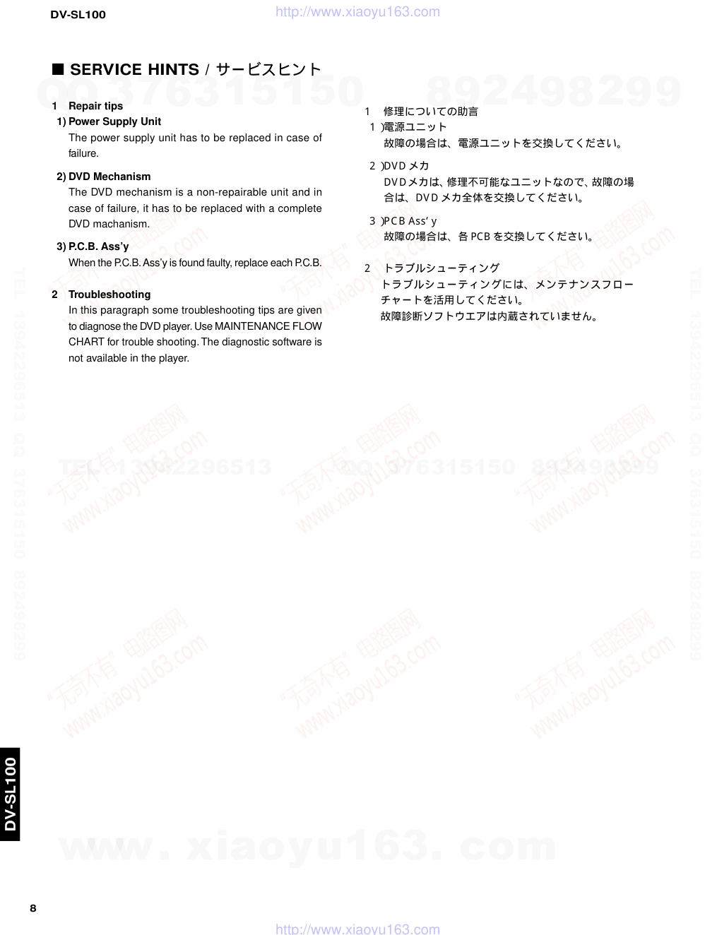 雅马哈YAMAHA DV-SL100音响电路原理图-7 雅马哈YAMAHA DV-SL100音响电路原理图-7