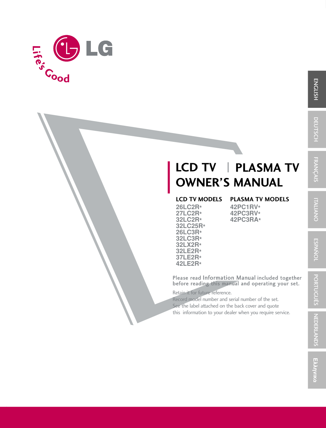 LG 26LC2R液晶彩电使用说明书-0