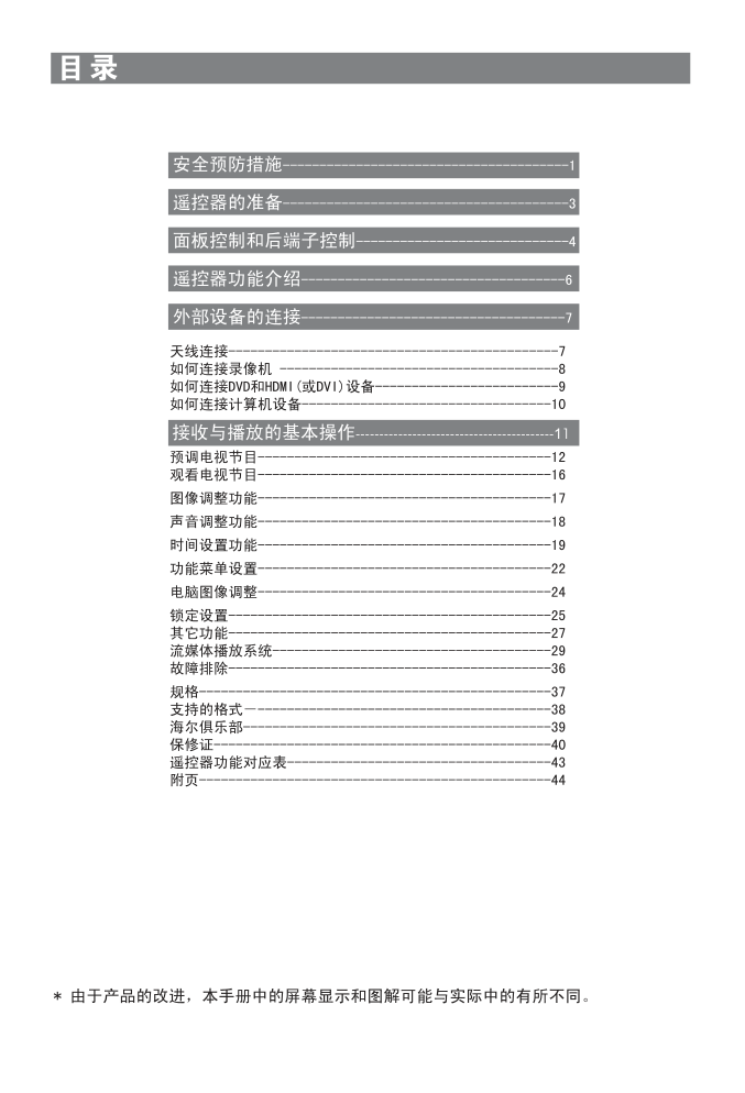 海尔PU37K1彩电使用说明书-4