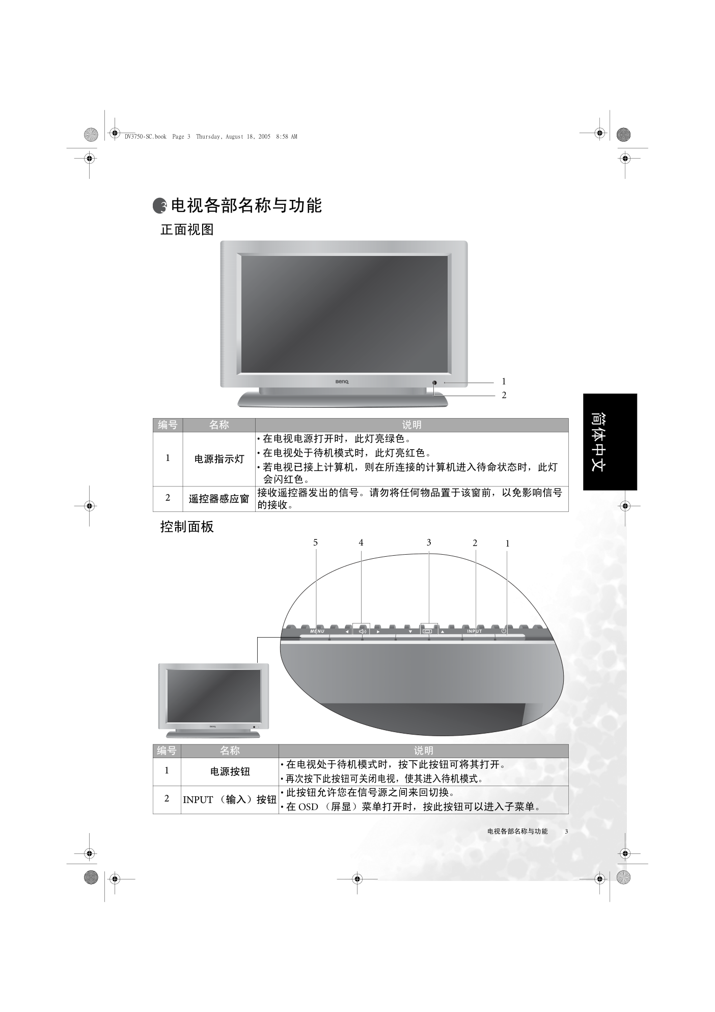 明基DV3750液晶彩电使用说明书-8