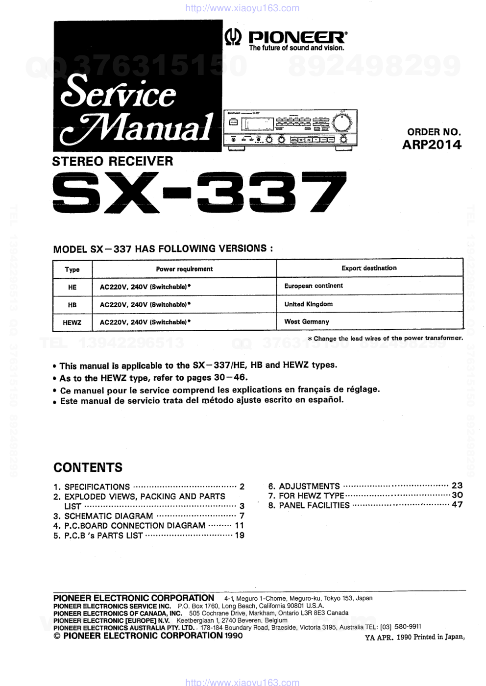 先锋PIONEER SX-337电路图-0