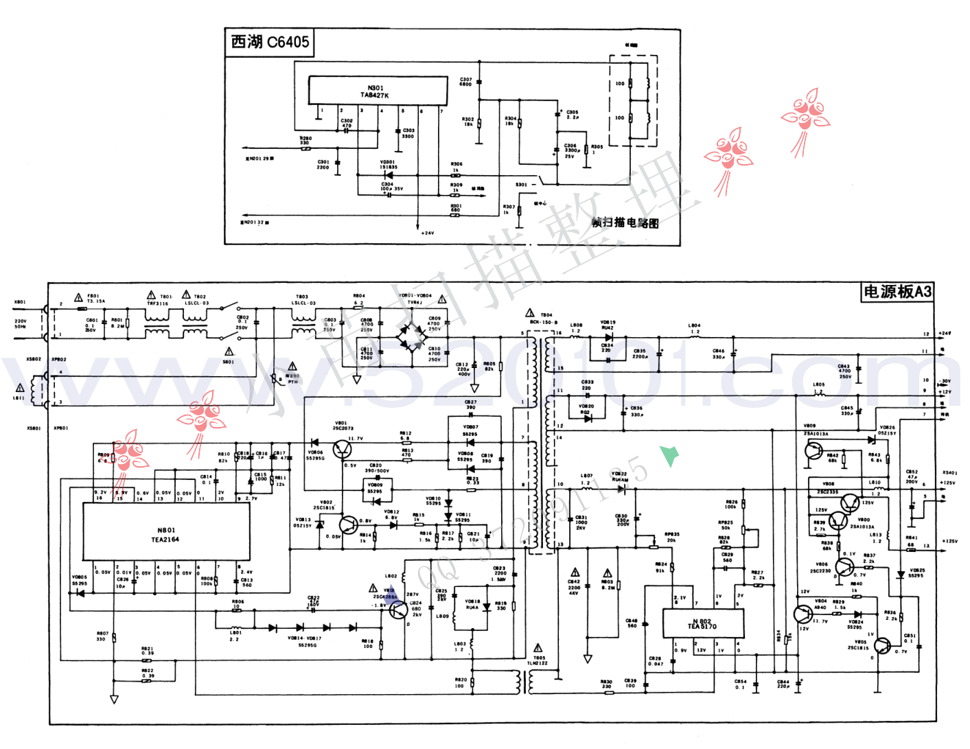 西湖C6405(Z86C227+TA8659AN)彩电原理图-1 西湖C6405(Z86C227+TA8659AN)彩电原理图-1