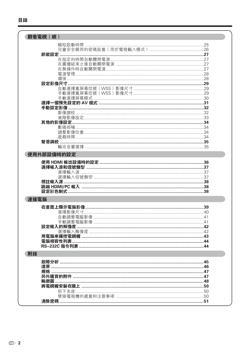 声宝LC-42PA63H型液晶电视机说明书-3