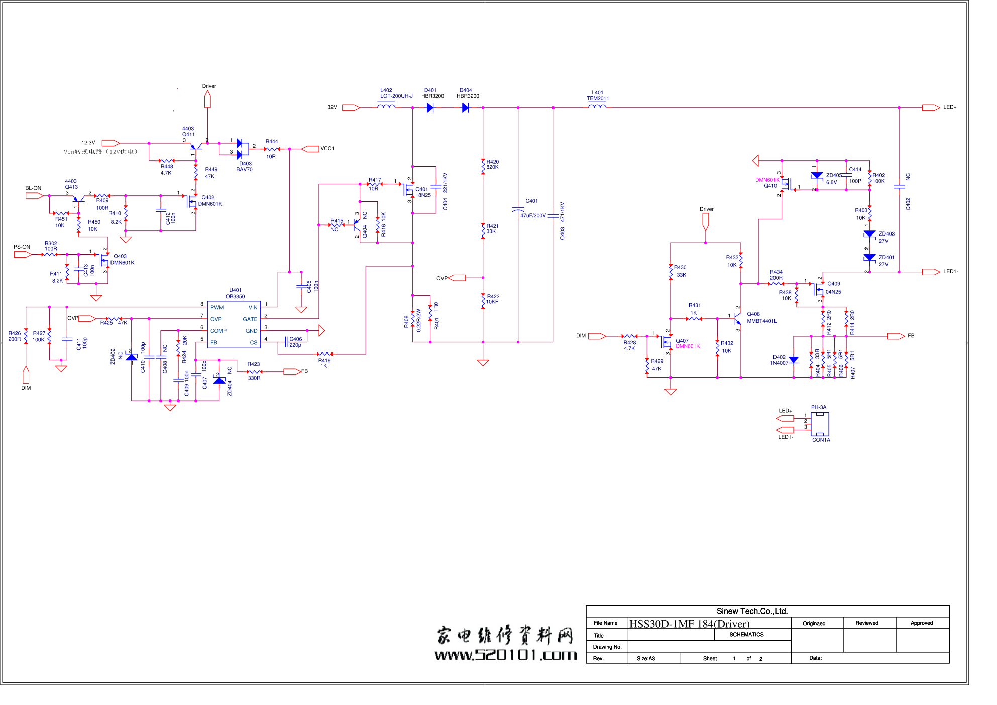 长虹HSS30D-1MF电源背光一体板电路图-0 长虹HSS30D-1MF电源背光一体板电路图-0