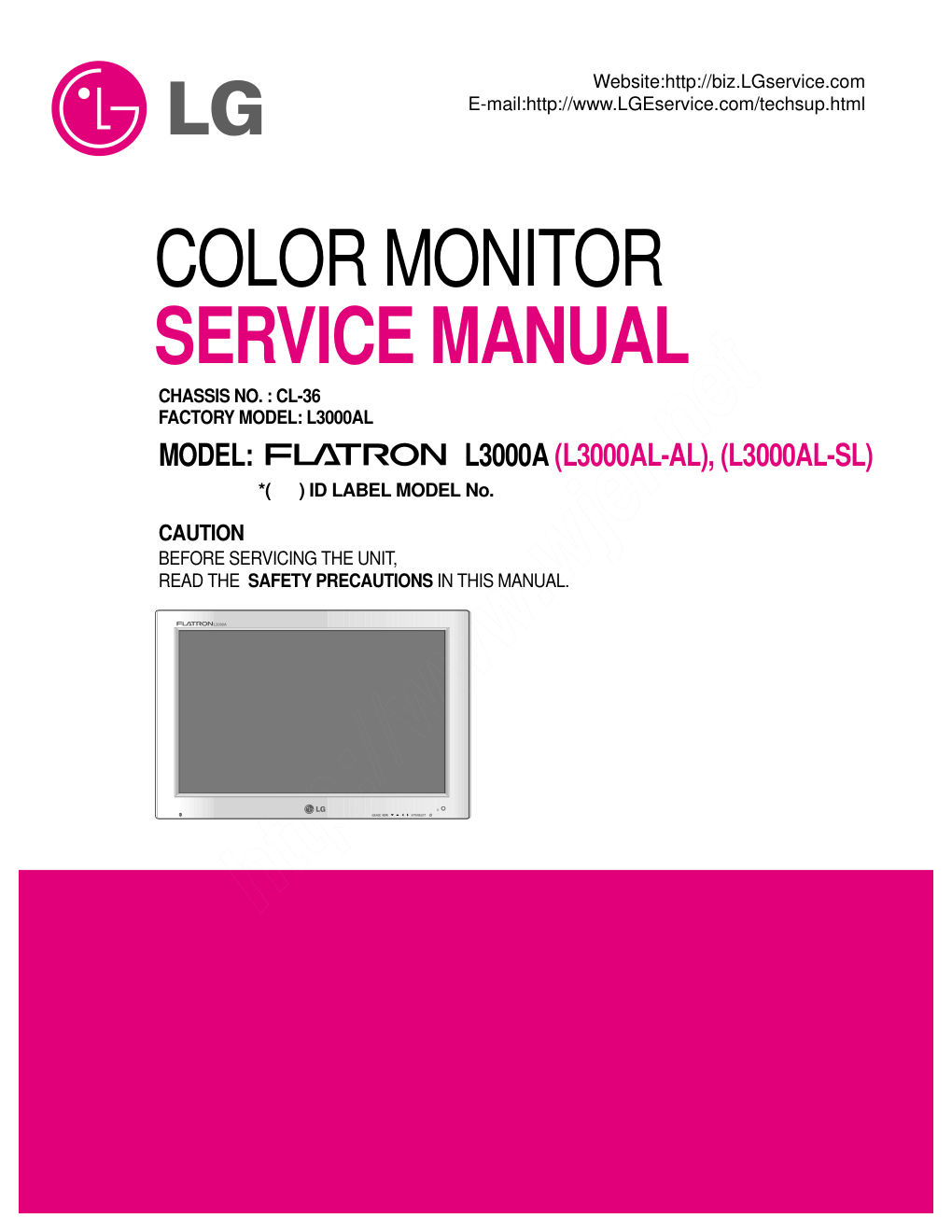 LG L3000A液晶显示器维修手册和图纸-0