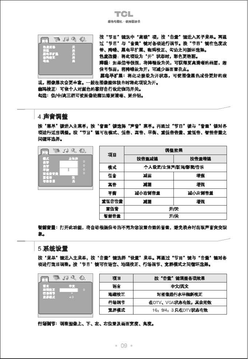 TCL王牌HD34276彩电使用说明书-9 TCL王牌HD34276彩电使用说明书-9