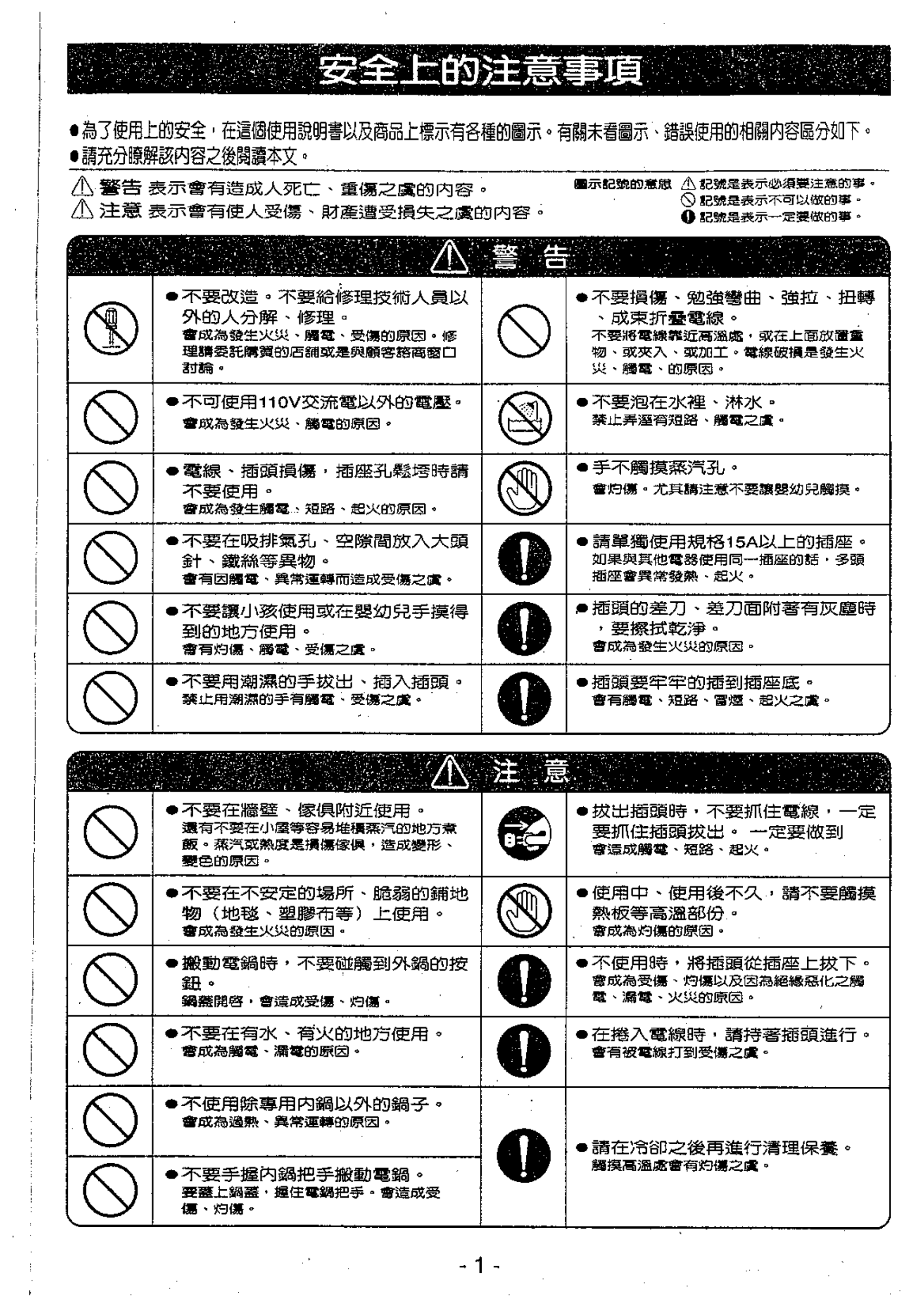 歌林NJ-L03M型电子锅使用说明书-1 歌林NJ-L03M型电子锅使用说明书-1