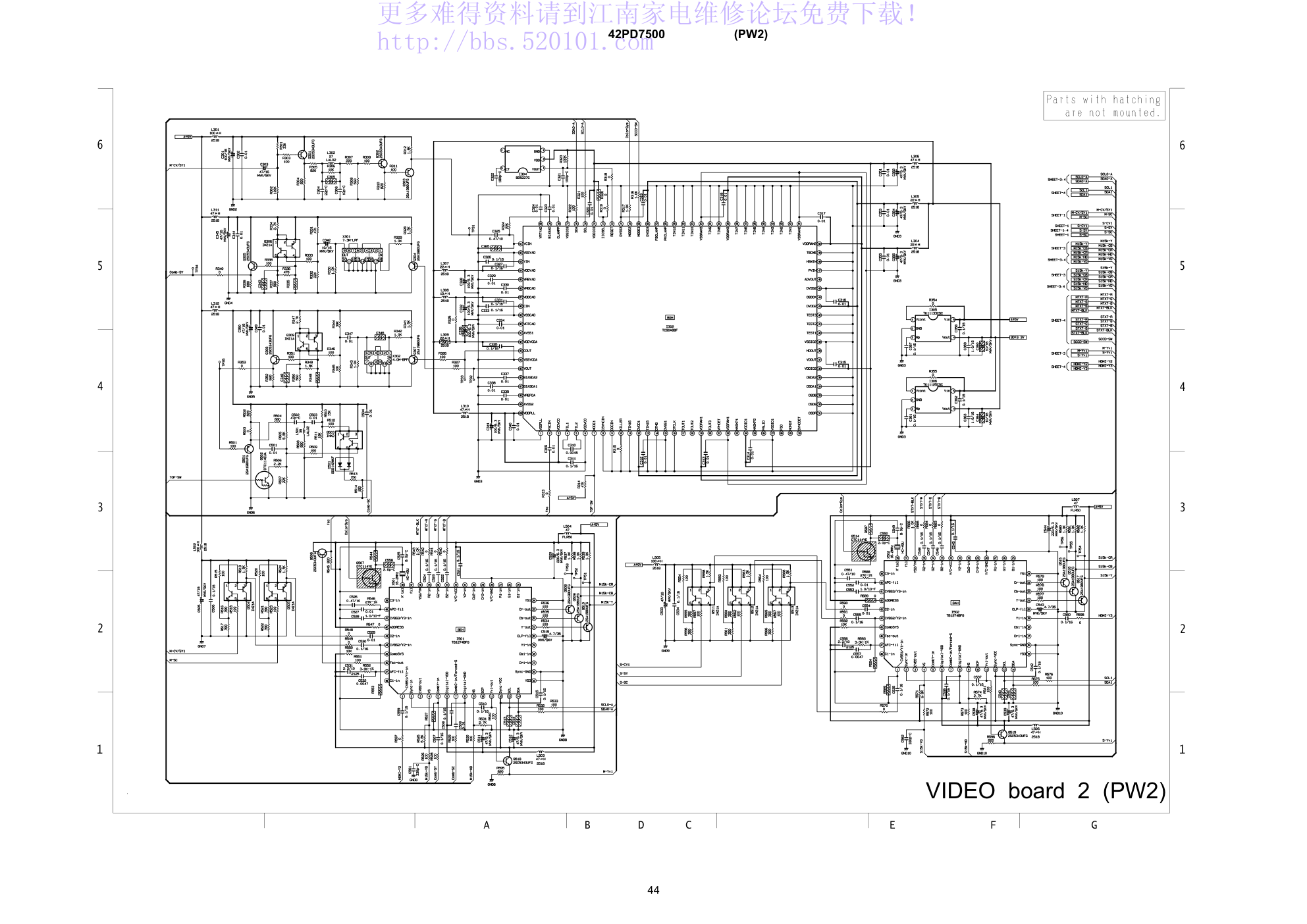 日立42PD7500A背投电视电路原理图-2