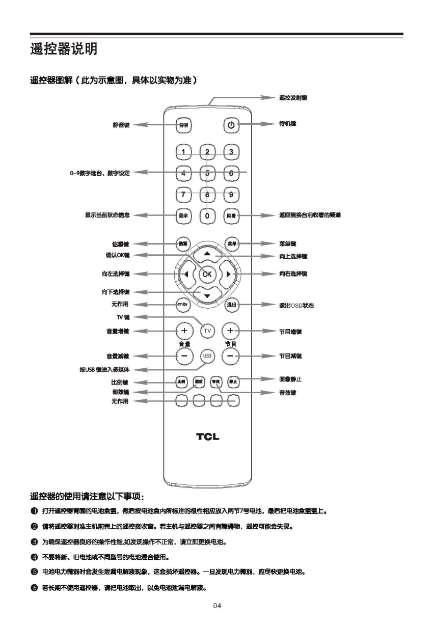 TCL王牌L26E5200BD液晶彩电使用说明书-4 TCL王牌L26E5200BD液晶彩电使用说明书-4