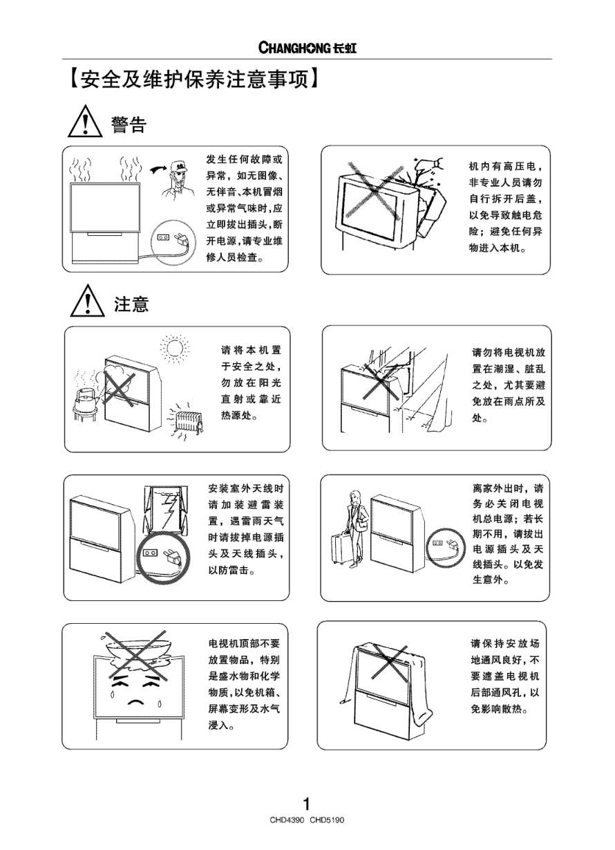 长虹CHD5190彩电使用说明书-3 长虹CHD5190彩电使用说明书-3
