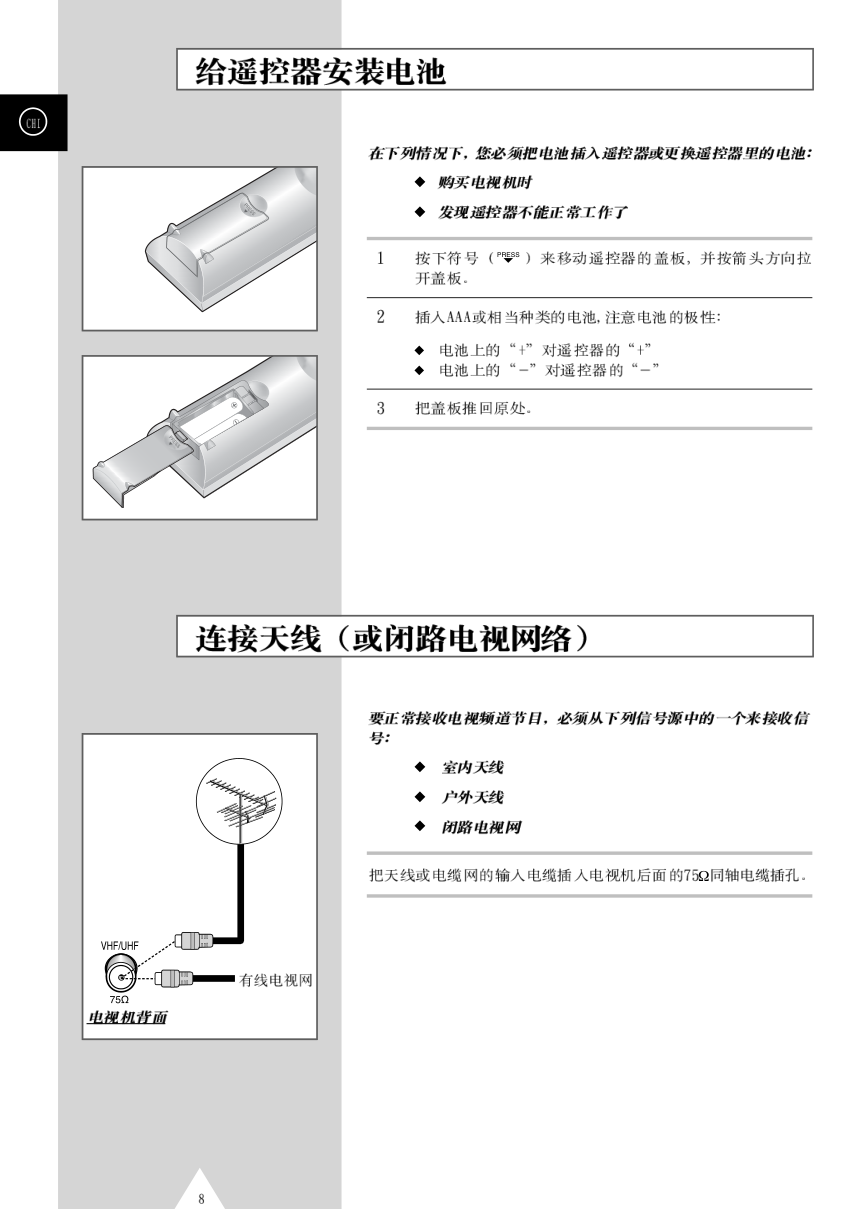 三星SP43T6背投影彩色电视机使用说明书-7 三星SP43T6背投影彩色电视机使用说明书-7