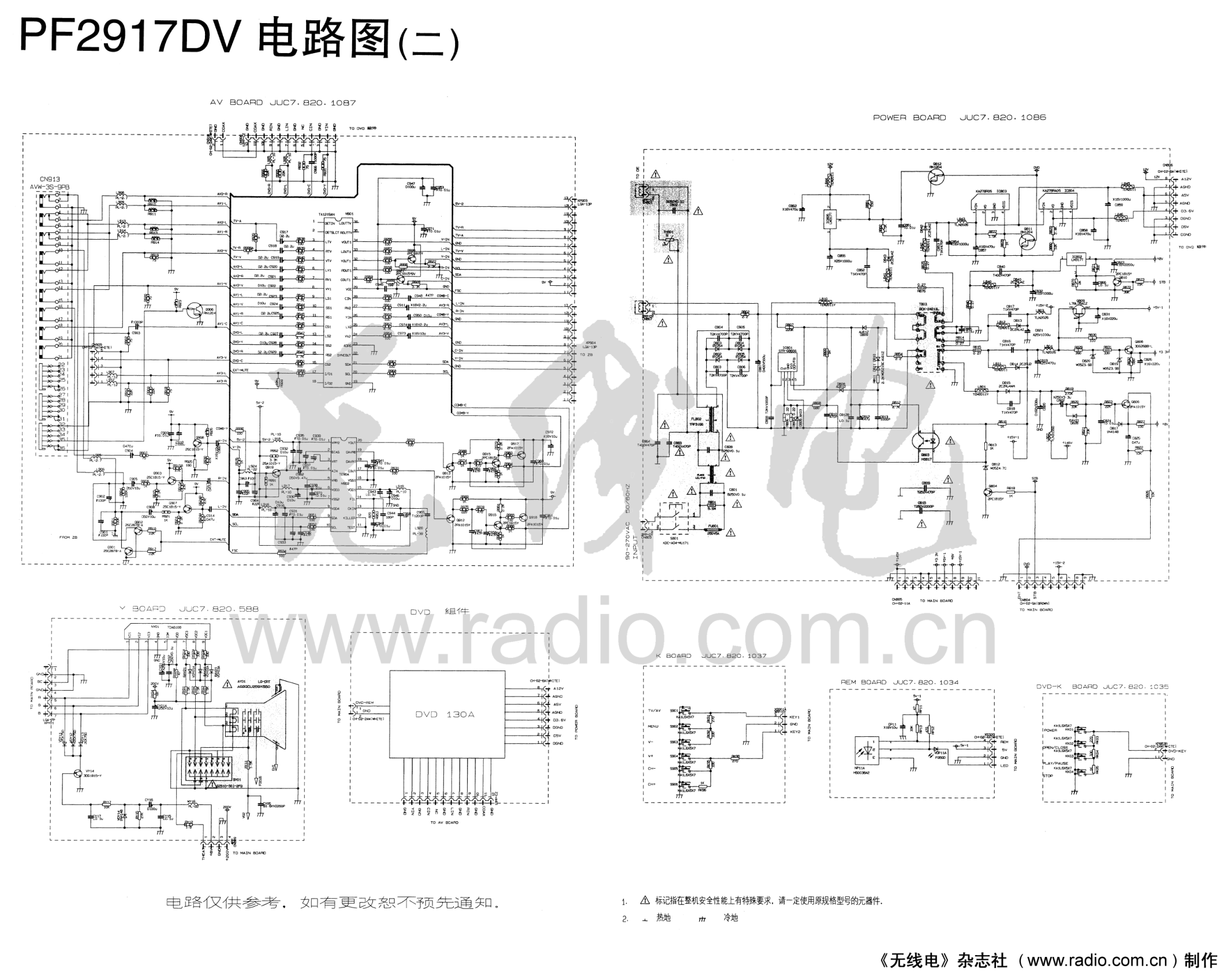 长虹PF2917DV-1彩电图纸-0 长虹PF2917DV-1彩电图纸-0