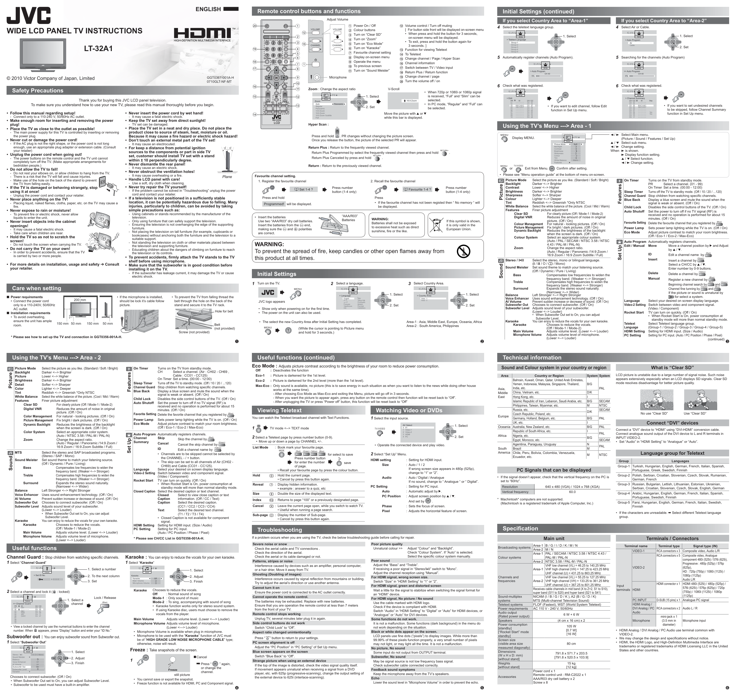 JVC胜利LT-32A1液晶电视使用手册-0 JVC胜利LT-32A1液晶电视使用手册-0