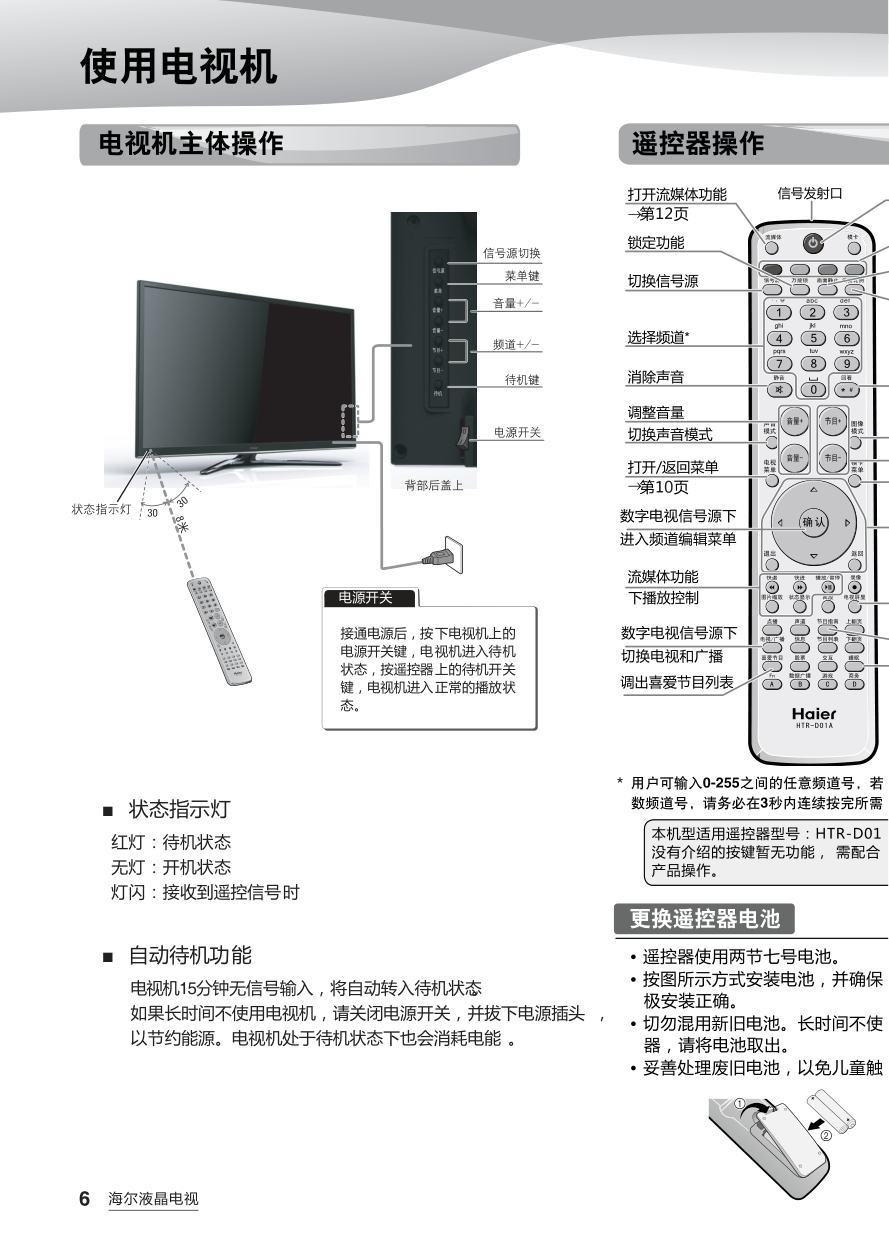 海尔LE32A70液晶彩电使用说明书-7