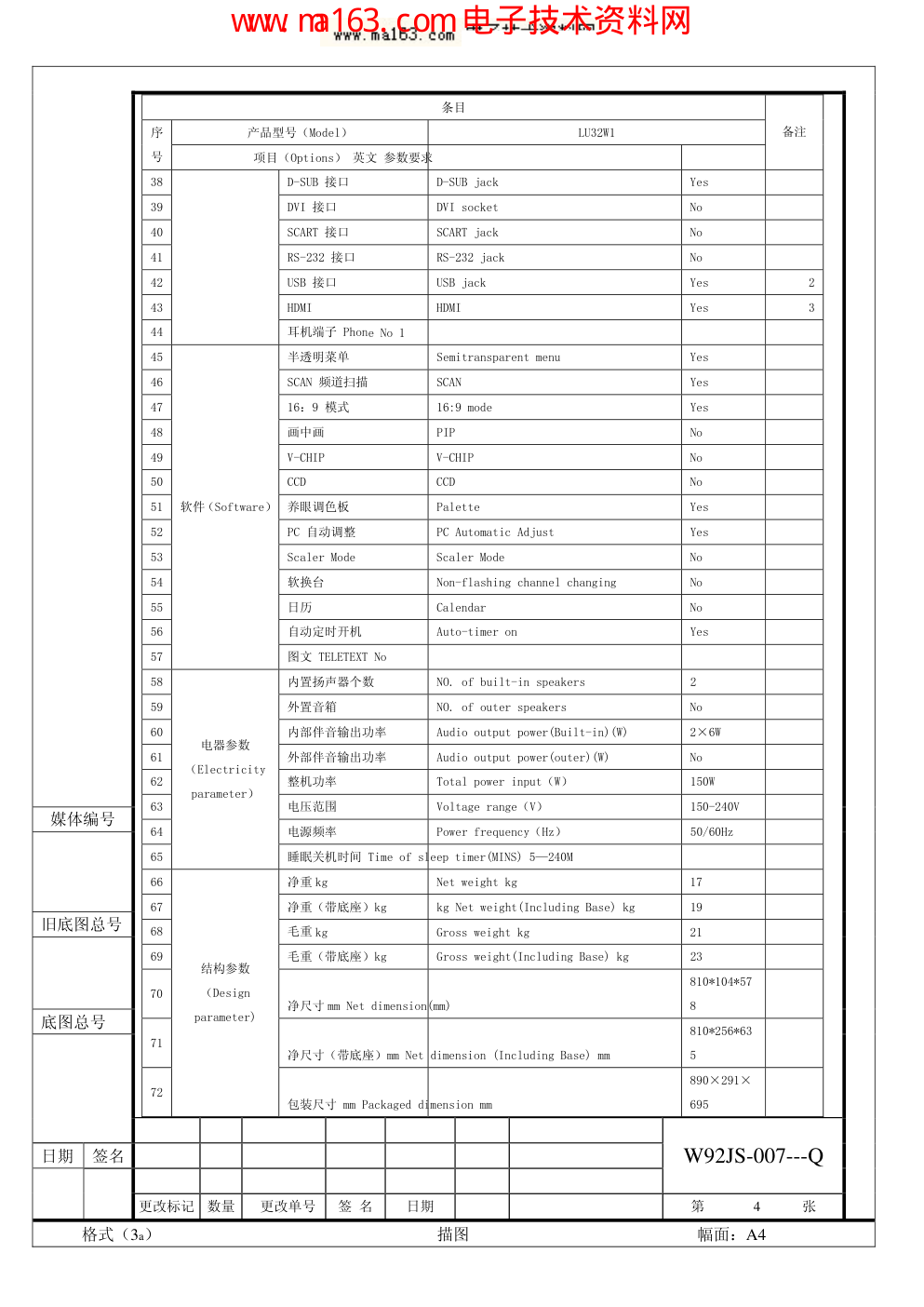海尔LU32W1液晶电视维修手册-3