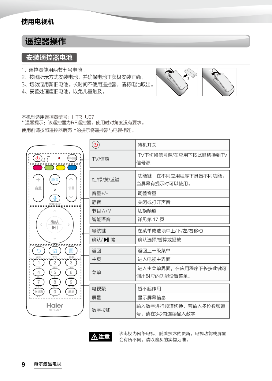 海尔LE43AL88U31液晶彩电使用说明书-9 海尔LE43AL88U31液晶彩电使用说明书-9