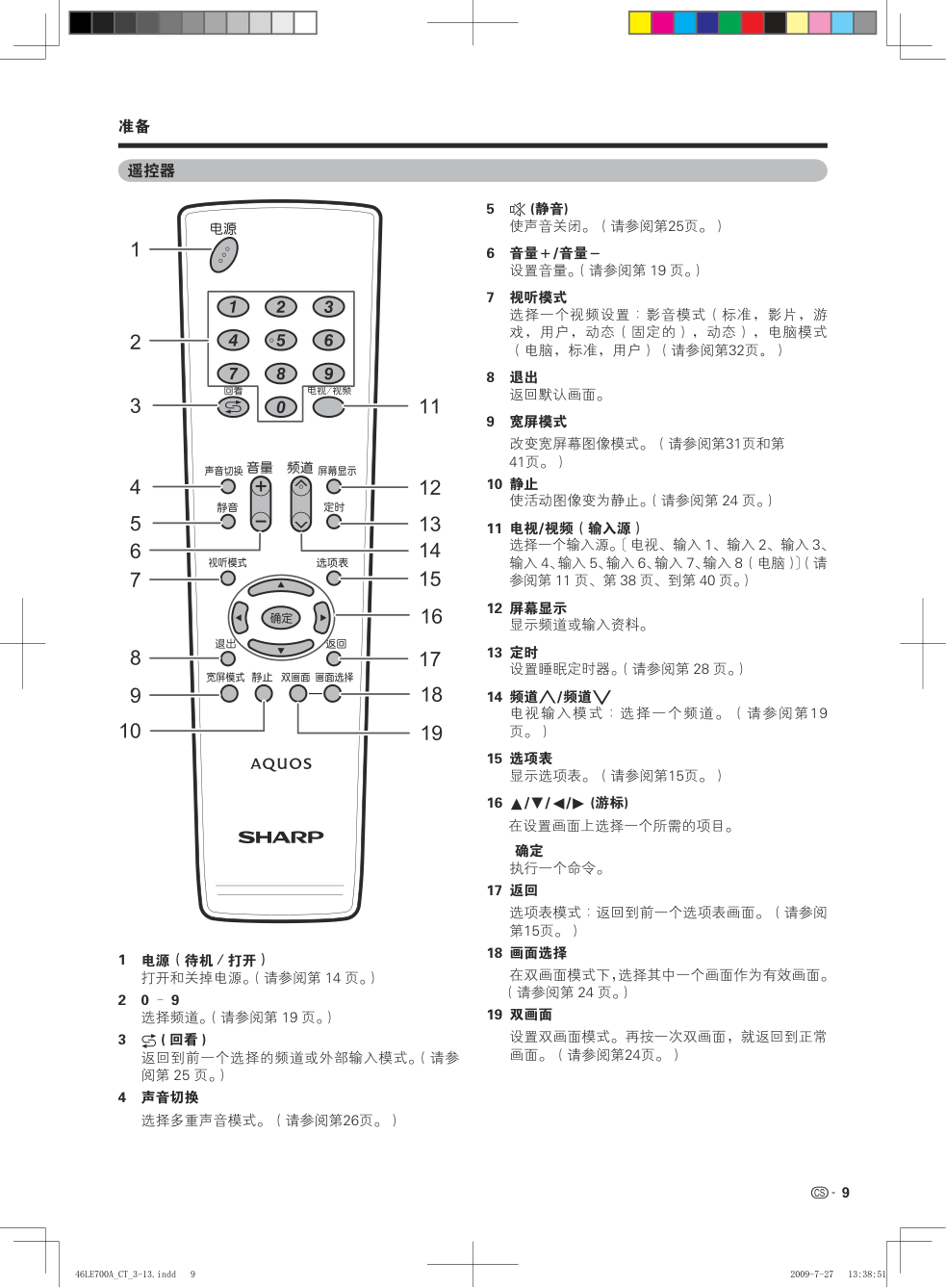 夏普LCD-52LE700A液晶彩电使用说明书-9