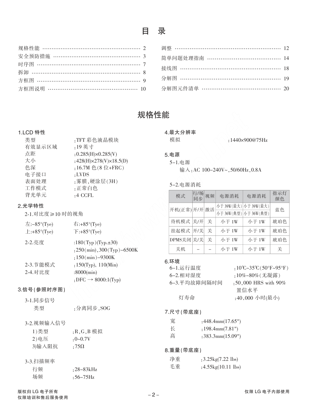 LG W1942C液晶显示器维修手册和图纸-2