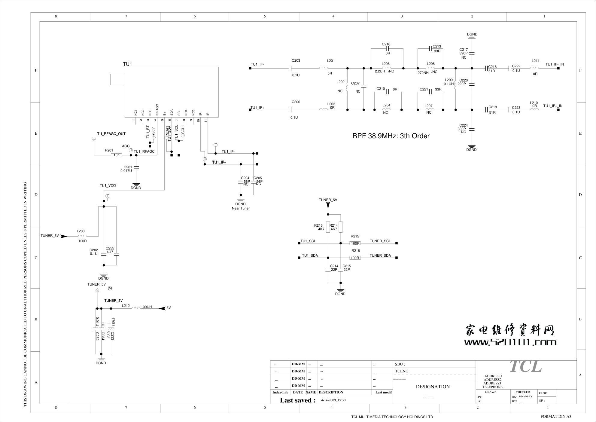 TCL L42F2200B液晶电视（MS81S机芯）电路原理图-1