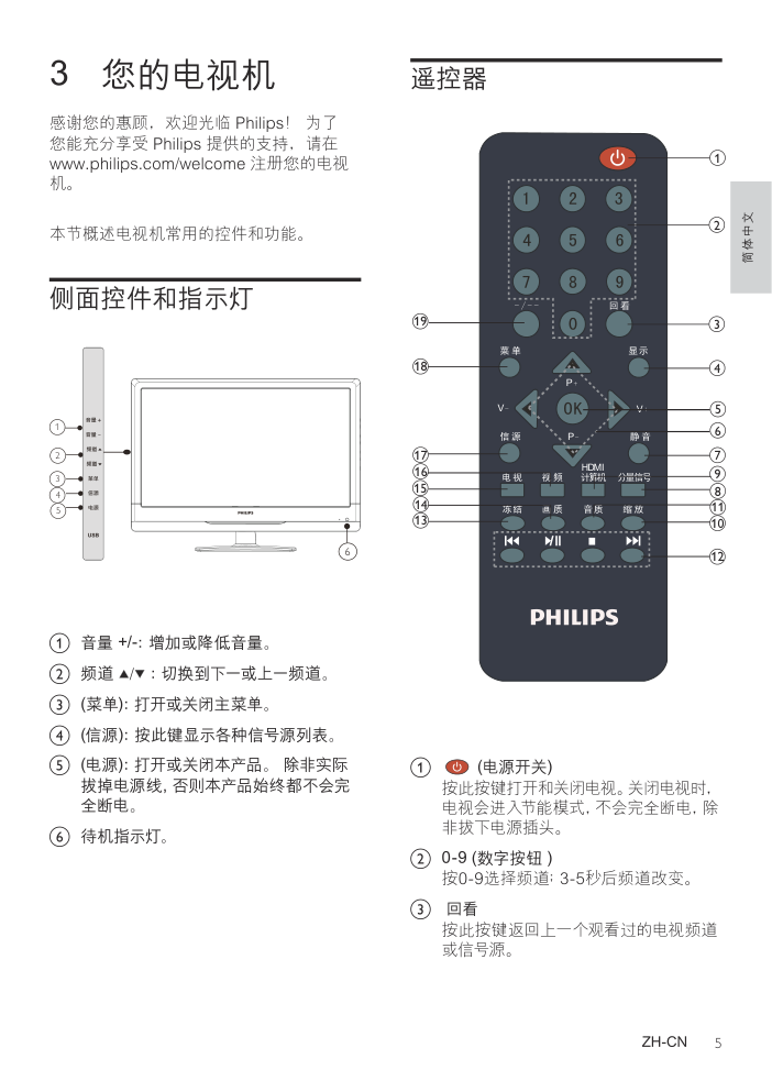 飞利浦19PFL3130T3液晶彩电使用说明书-5