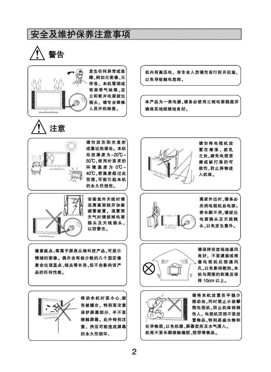 长虹PT42700WHD等离子彩电使用说明书-3