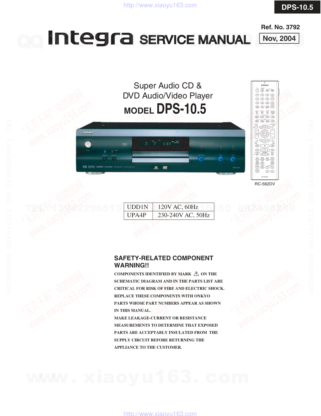 安桥ONKYO DPS-10.5 CDDVD播放器维修手册-0