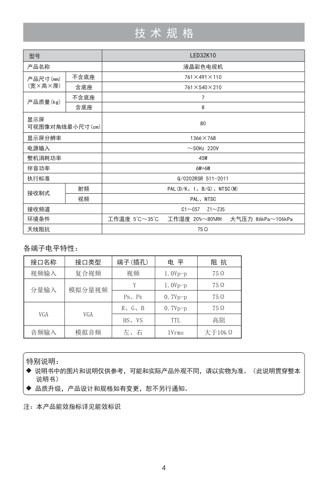 海信LED32K10液昌彩电使用说明书-4 海信LED32K10液昌彩电使用说明书-4