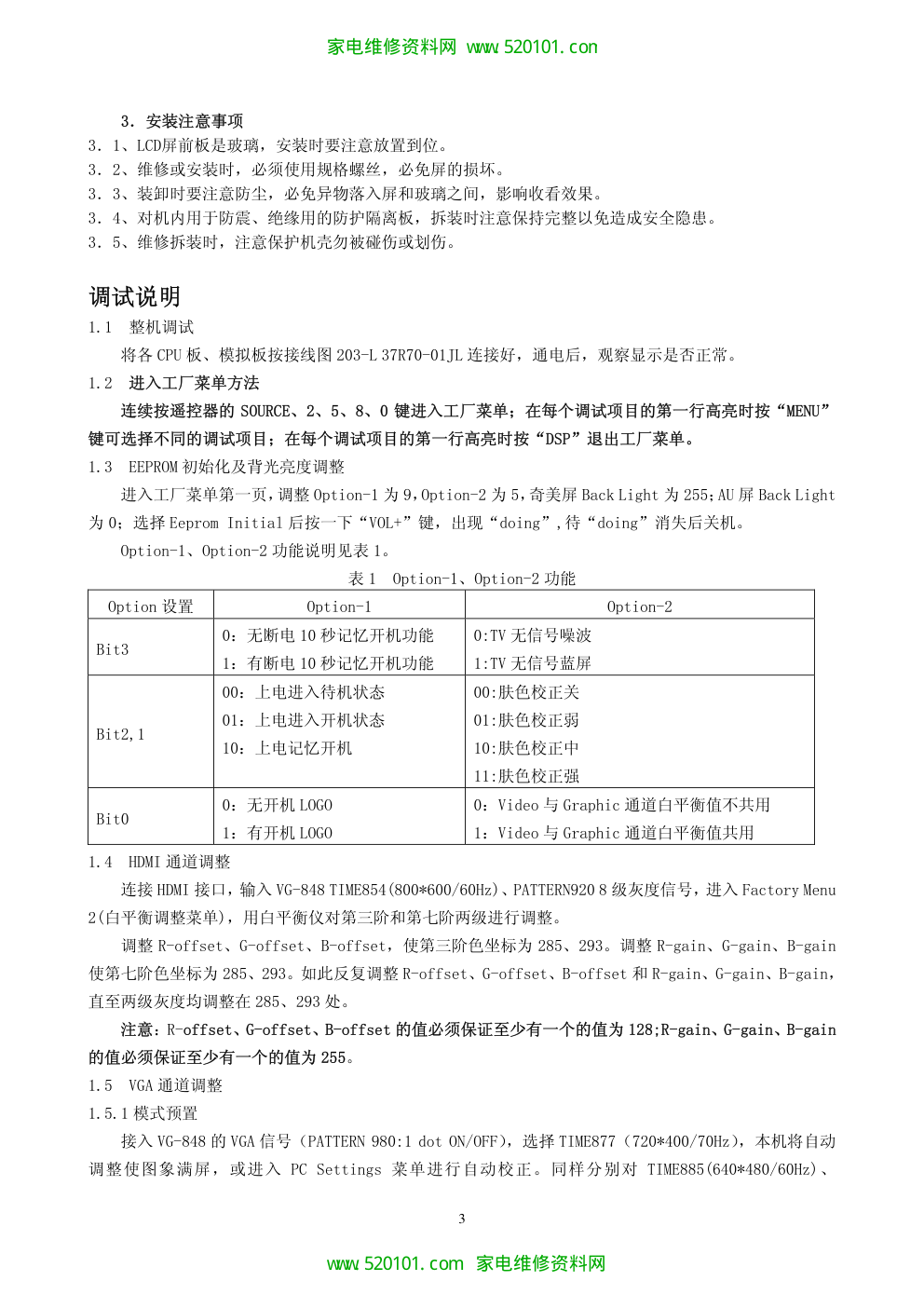 夏华LCD-37R26原理维修手册-3 夏华LCD-37R26原理维修手册-3
