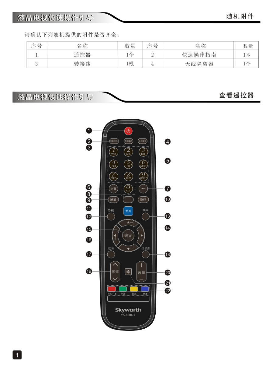 创维39E5DHR液晶彩电使用说明书-1 创维39E5DHR液晶彩电使用说明书-1