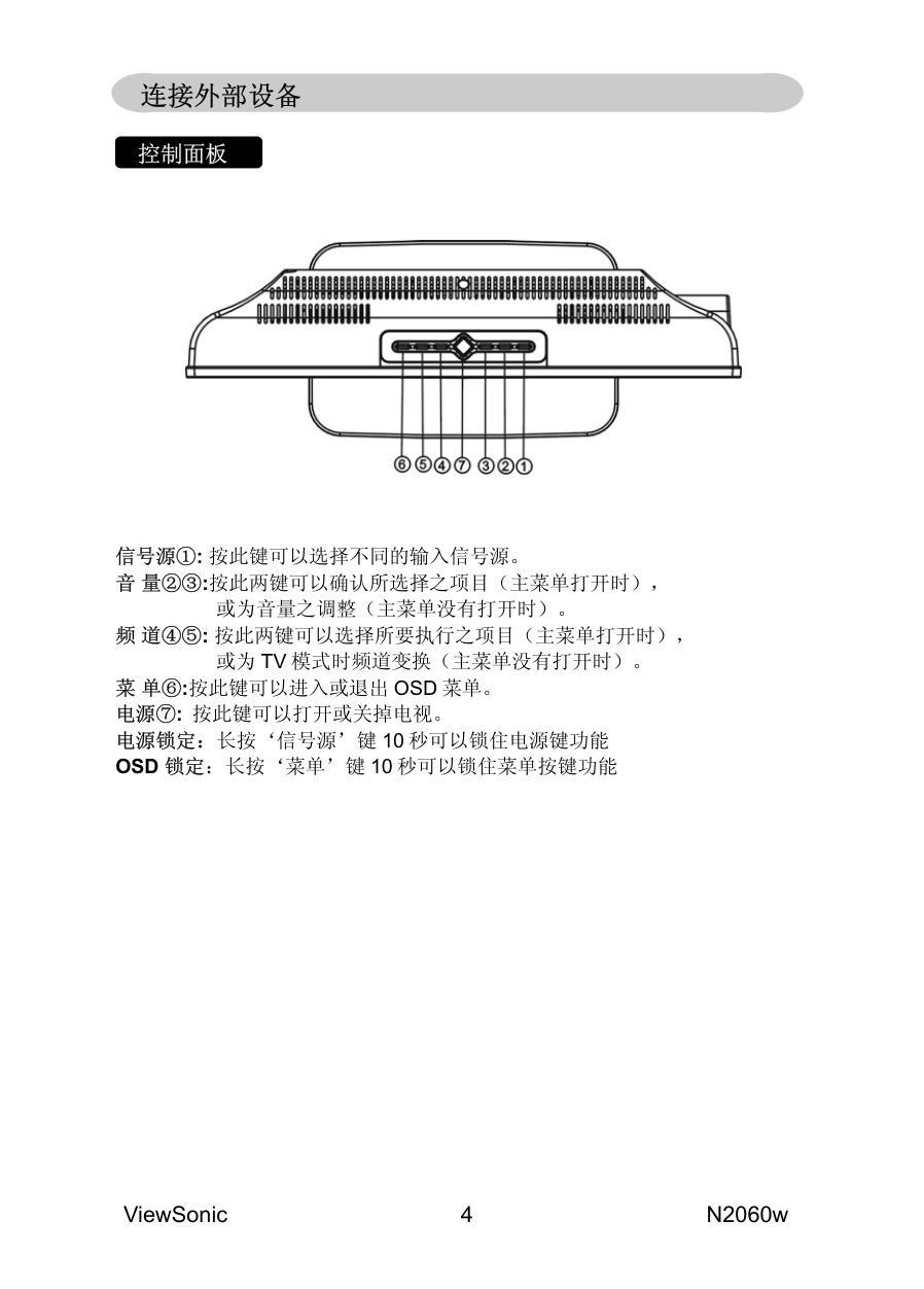 优派N2060w液晶彩电使用说明书-5