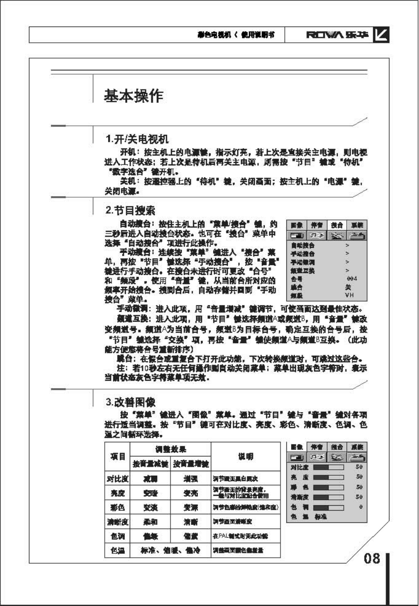 乐华29V1PB彩电使用说明书-8 乐华29V1PB彩电使用说明书-8