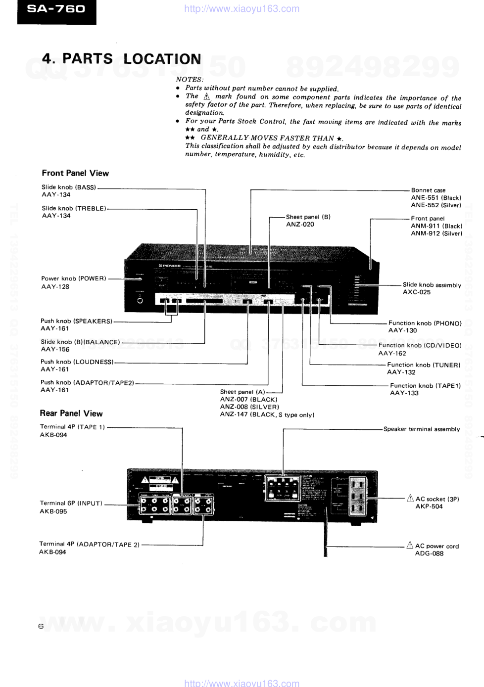 先锋PIONEER SA-760（BK）音响电路图-5