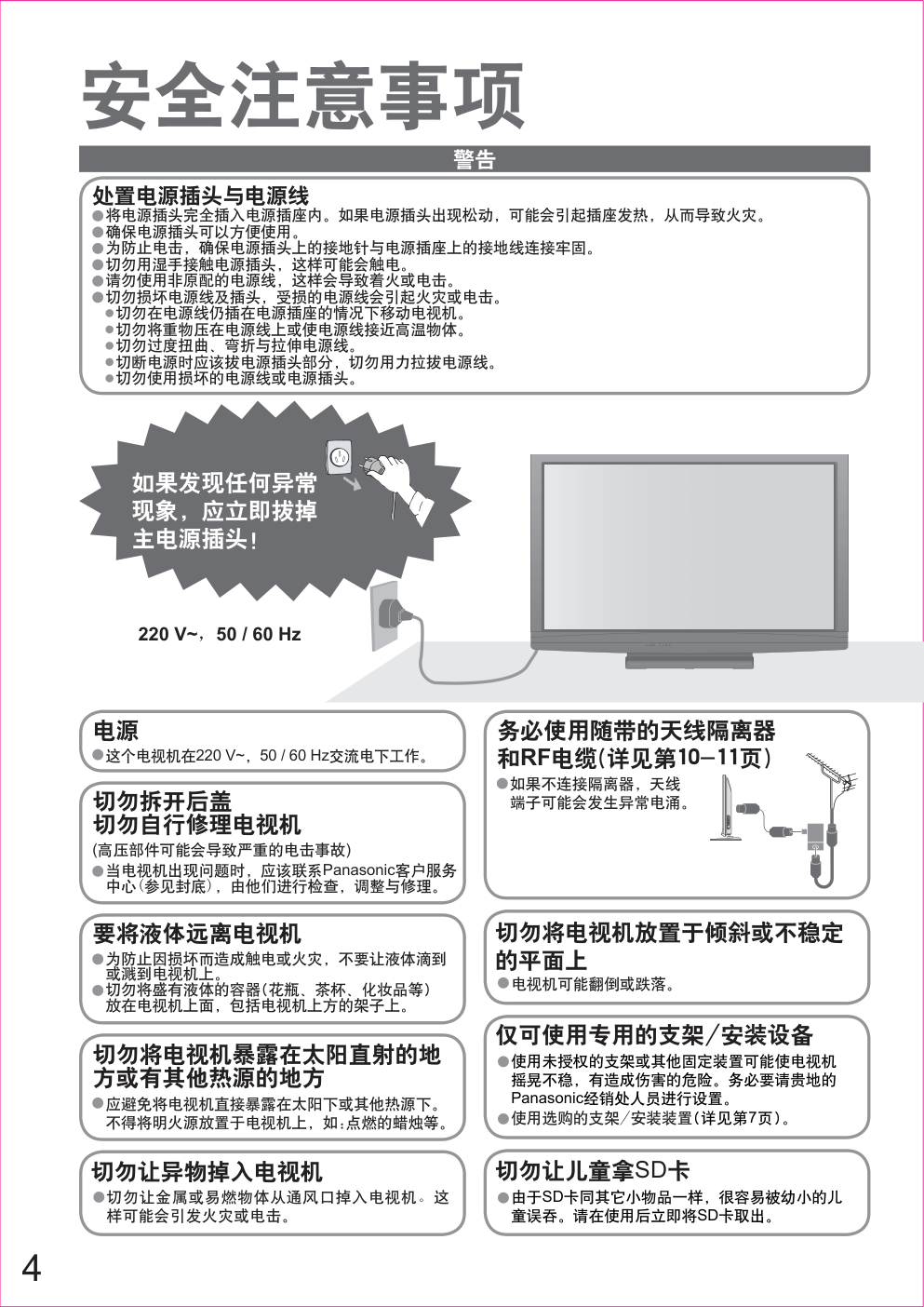 松下TH-P42X10C等离子彩电使用说明书-3 松下TH-P42X10C等离子彩电使用说明书-3