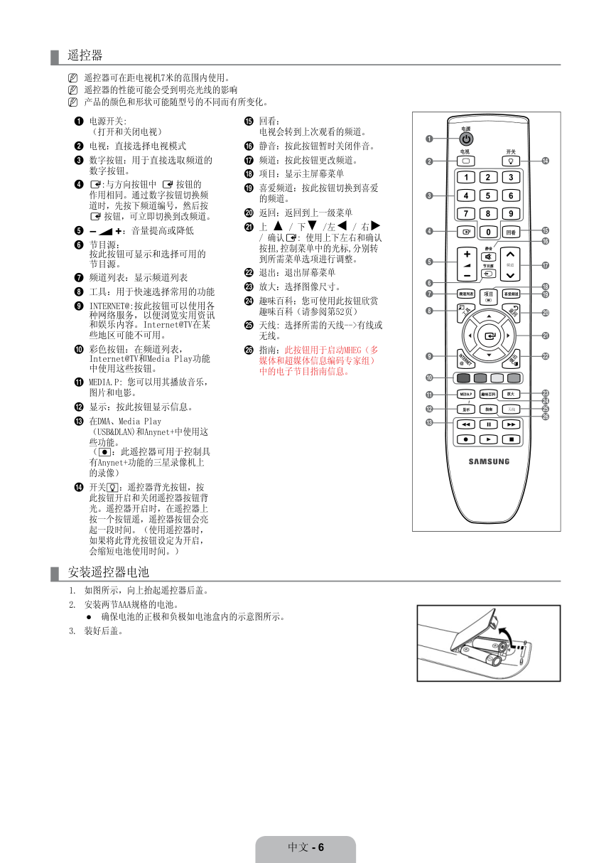 三星LA40B650T1F液晶彩电使用说明书-9