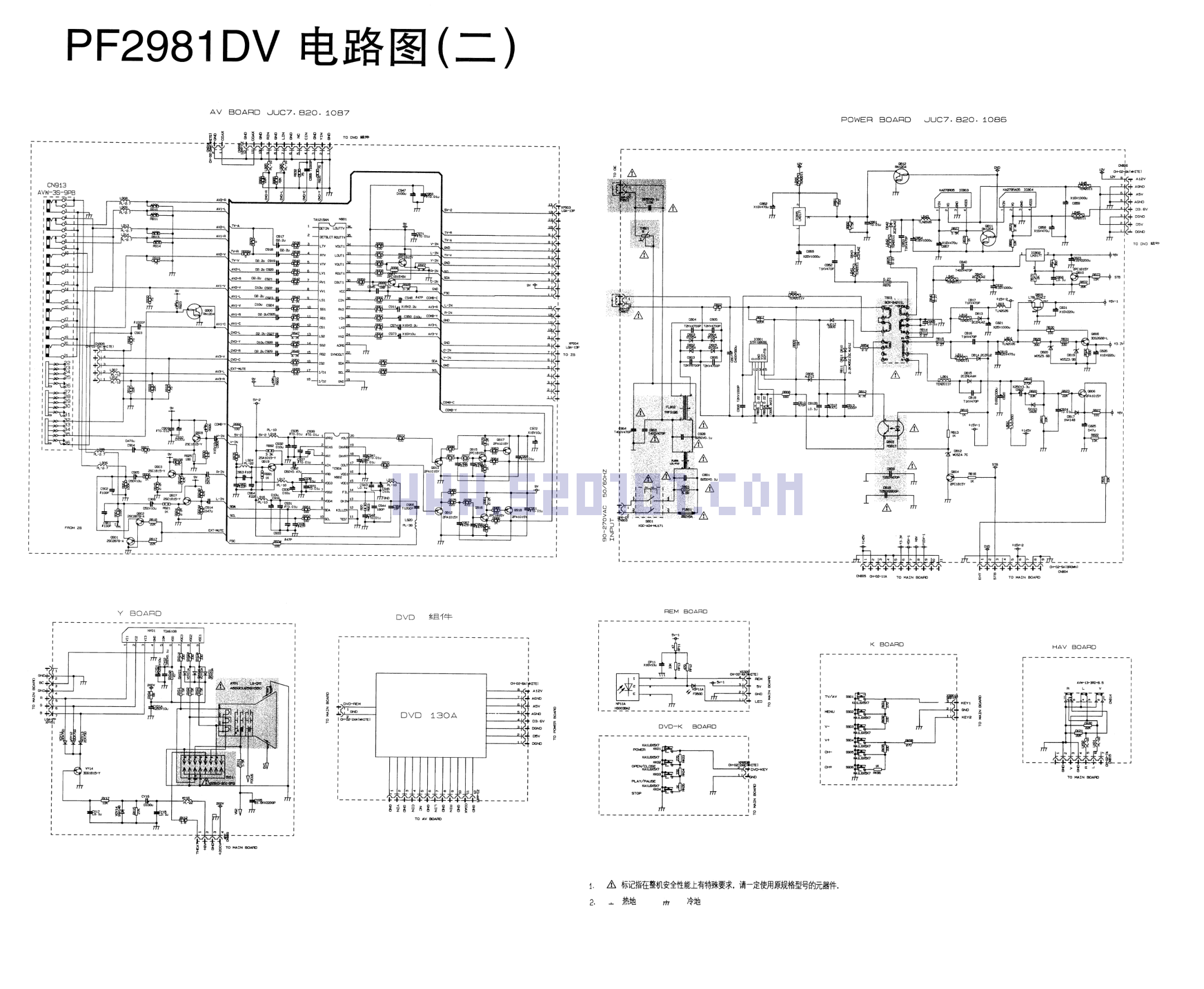 长虹PF2981DV(TDA937X)彩电图纸-1 长虹PF2981DV(TDA937X)彩电图纸-1