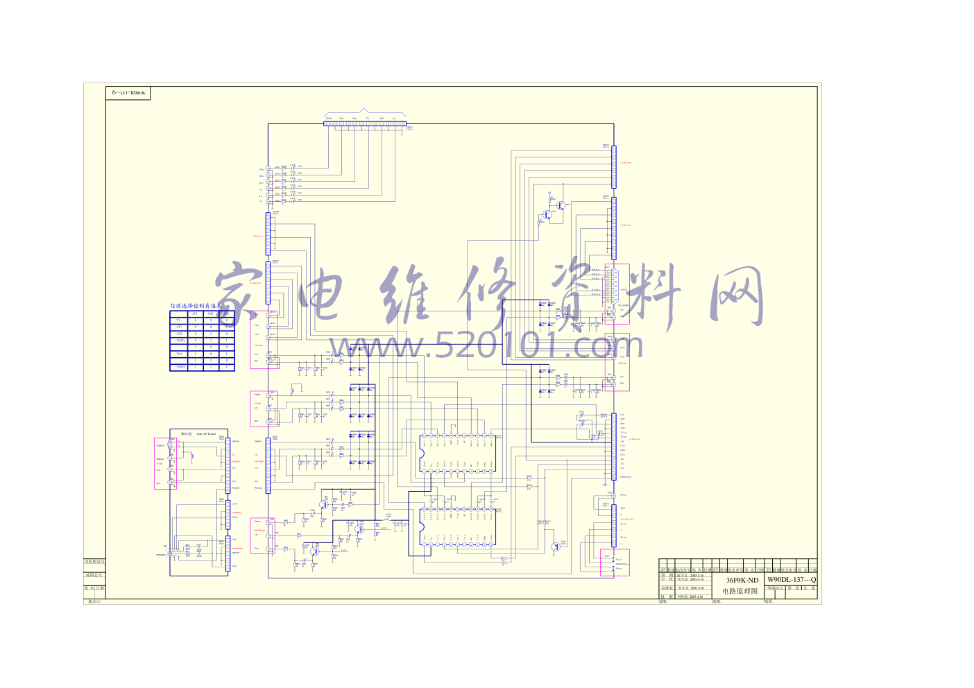 海尔36F9K-ND彩电图纸-4 海尔36F9K-ND彩电图纸-4
