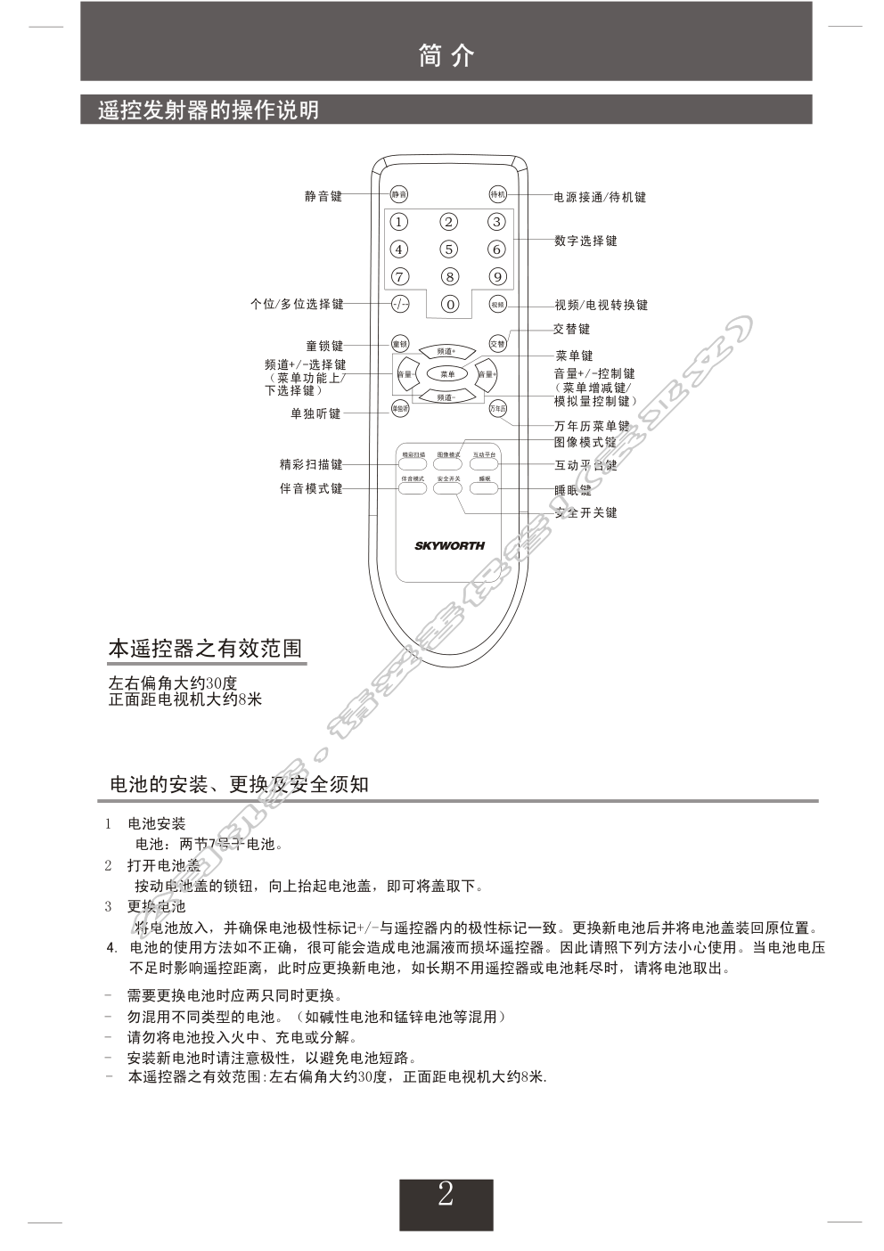 创维29T63AA(4Y30机芯)彩电使用说明书-2